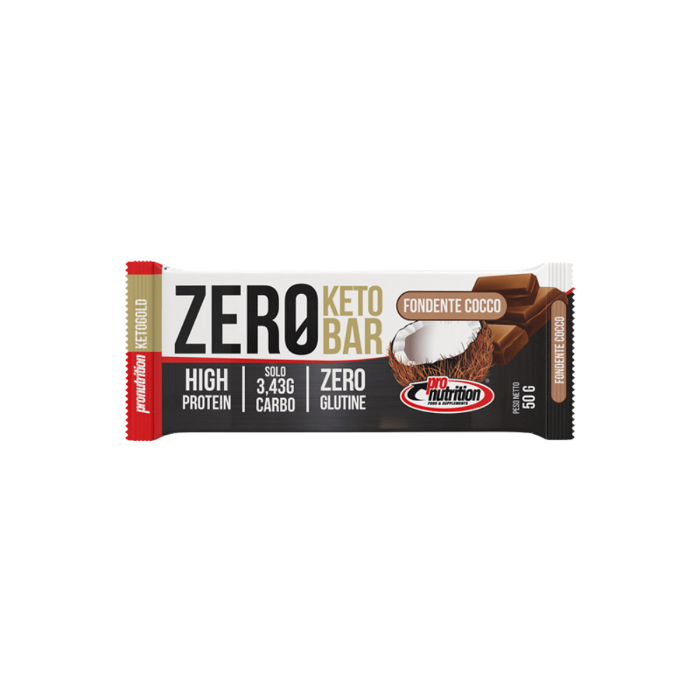 Barrita Zero Keto de chocolate negro y coco 50g Pronutrition