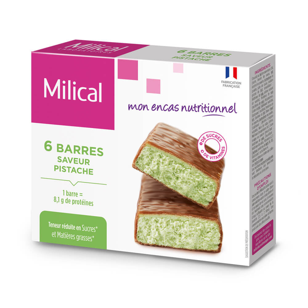 Barritas sabor pistacho caja de 6 Milical