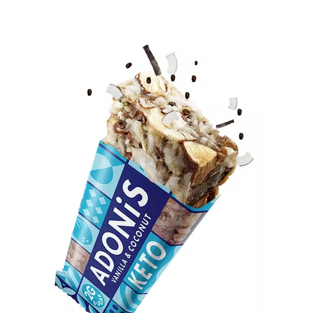 Barrita keto vainilla y coco Low carb 35g Adonis