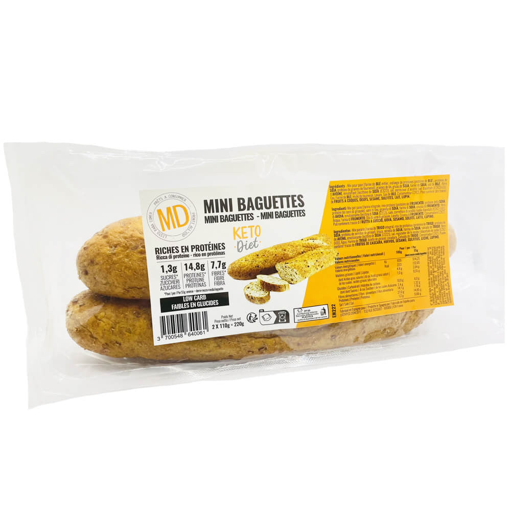 Mini baguettes KETO ricos en proteínas 2 X 110g MD