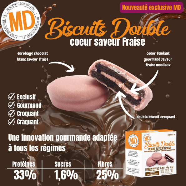 Galletas doble corazón sabor fresa Caja de 8 MD