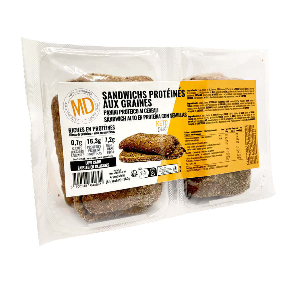 Sándwiches de Pan Proteico con Semillas Paquete 260g MD