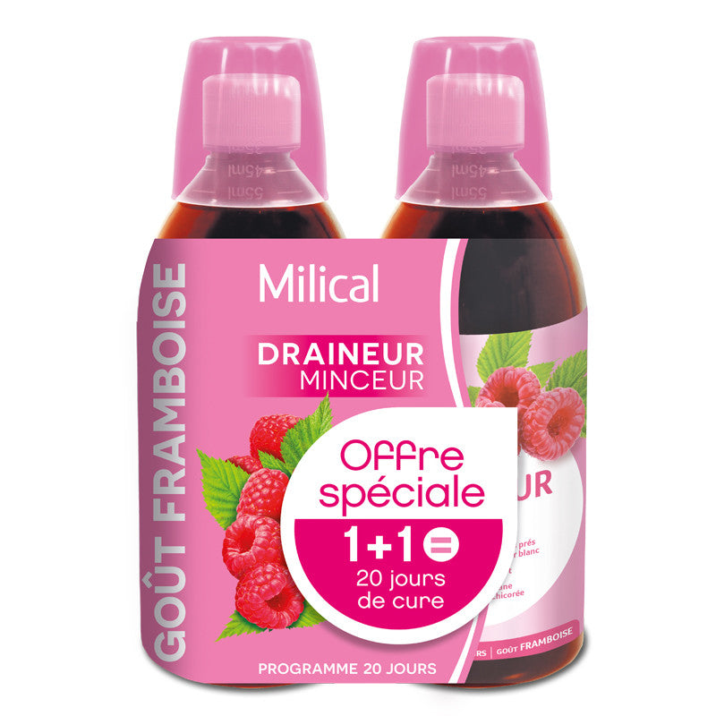 Milical drenante adelgazante ultra sabor frambuesa set de 2