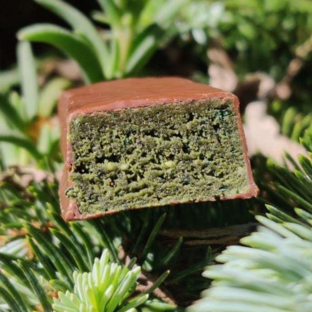 Barrita verde vegana con cacahuetes y espirulina, sin gluten, individual - PROLINEA