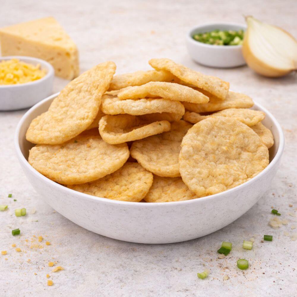 Chips proteicas infladas sabor Queso y Cebolla bolsa individual 25 g