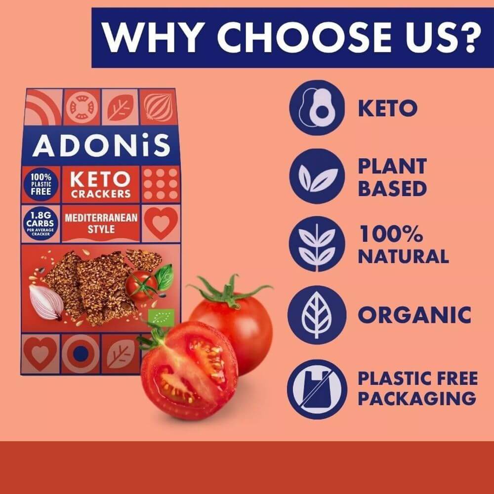 Crackers Keto estilo mediterráneo ADONIS