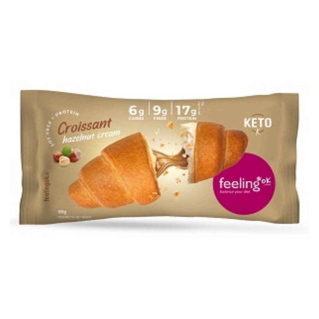 Croissant proteico relleno de crema de avellanas FeelingOK a la unidad 65g