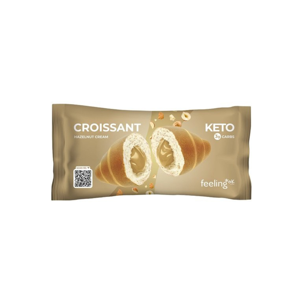 Croissant proteico KETO relleno de crema de avellanas FeelingOK a la unidad 50g