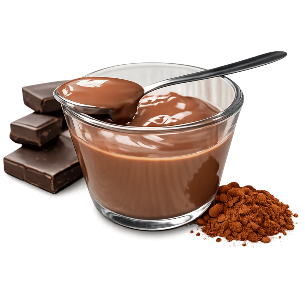 Postres de chocolate ricos en proteínas a la unidad MD