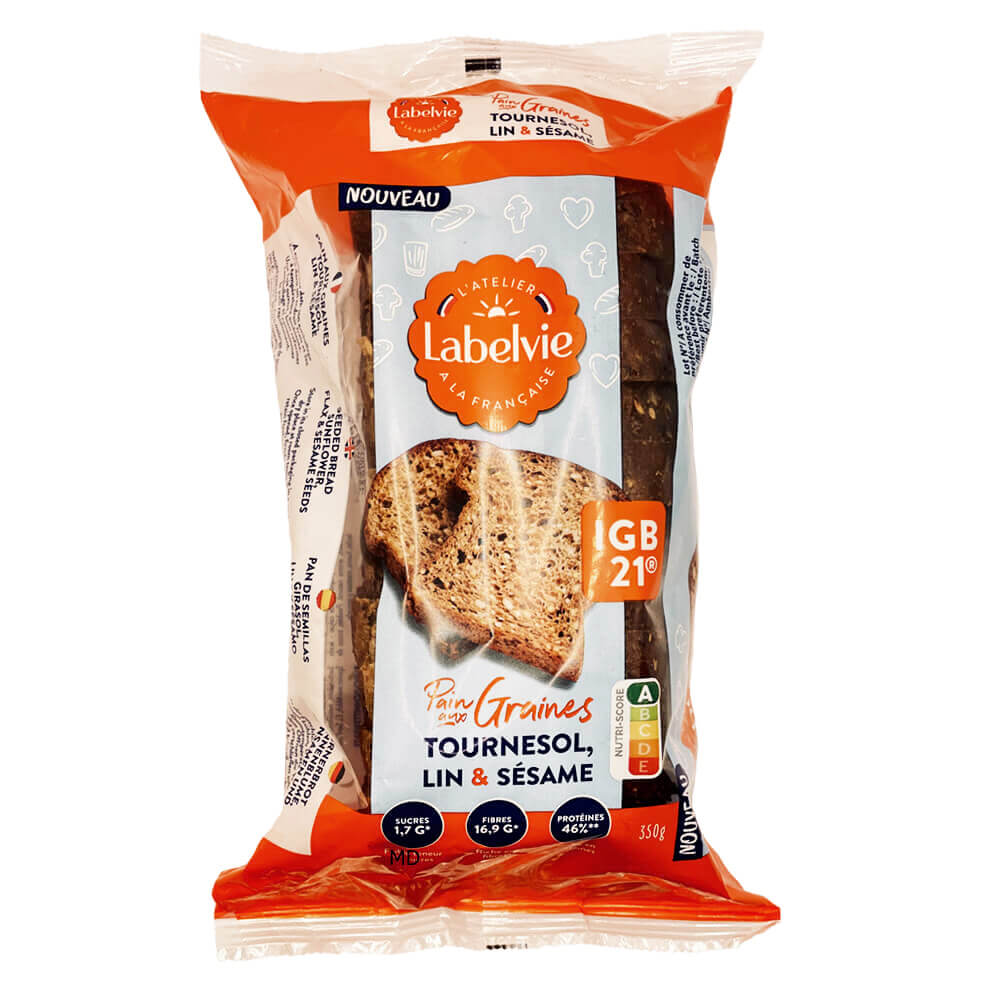 Pan proteico keto con semillas IG Bajo LABELVIE 350g