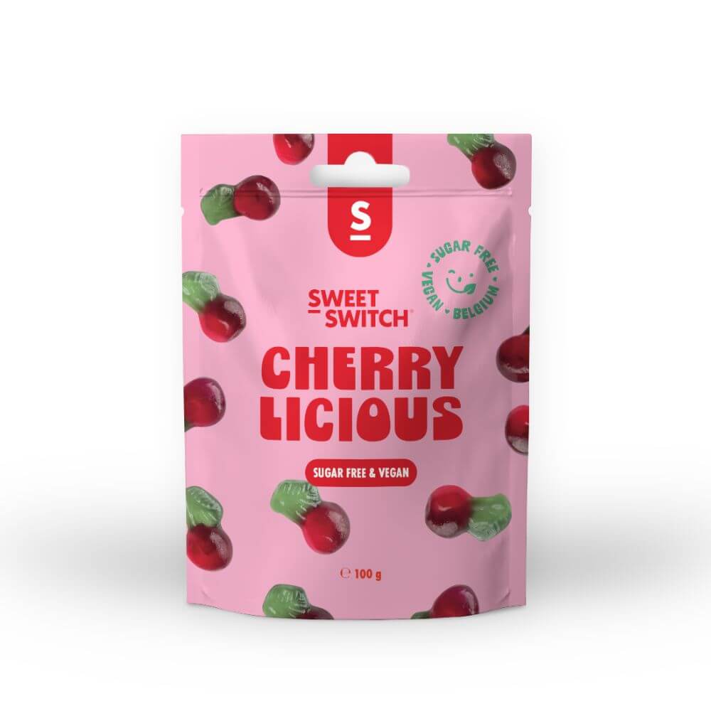 Caramelos sin azúcar Keto Cherry Licious Sweet-Switch 100 g