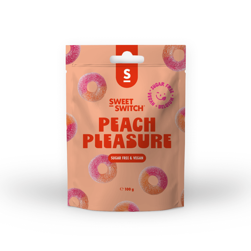 Caramelos sin azúcar Keto Peach Pleasure Sweet-Switch 100 g