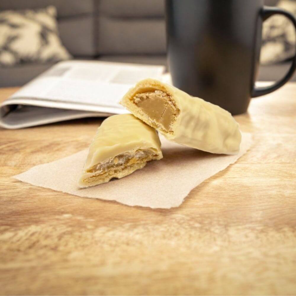 Barritas proteicas chocolate blanco y crema de avellanas PROTISTART