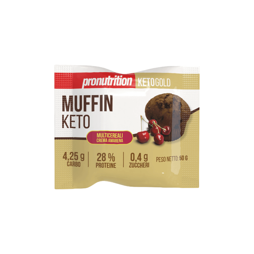 Magdalenas Keto Multigrano con Crema y Cerezas Negras 50g Pronutrition