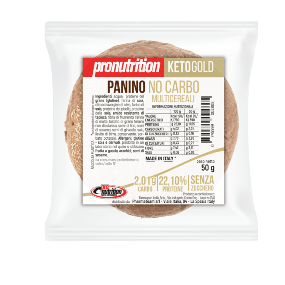 Panecillo multicereales para sándwich sin dieta cetogénica, 50 g, Pronutrition