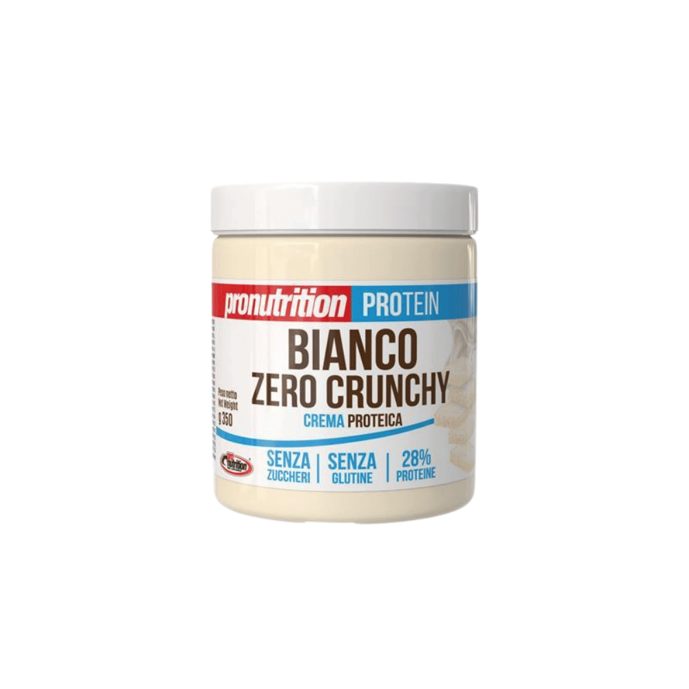 Crema de proteínas sin azúcar, chocolate blanco crunchy, 350 g, Pronutrition