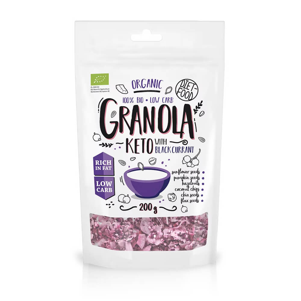 Granola Keto Bio grosella negra - 200g - DIET-FOOD