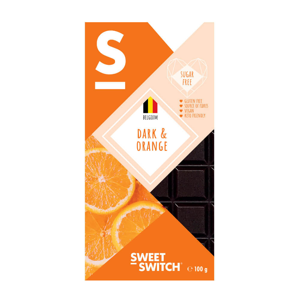 Tableta de chocolate negro y naranja KETO SWEET-SWITCH 100g