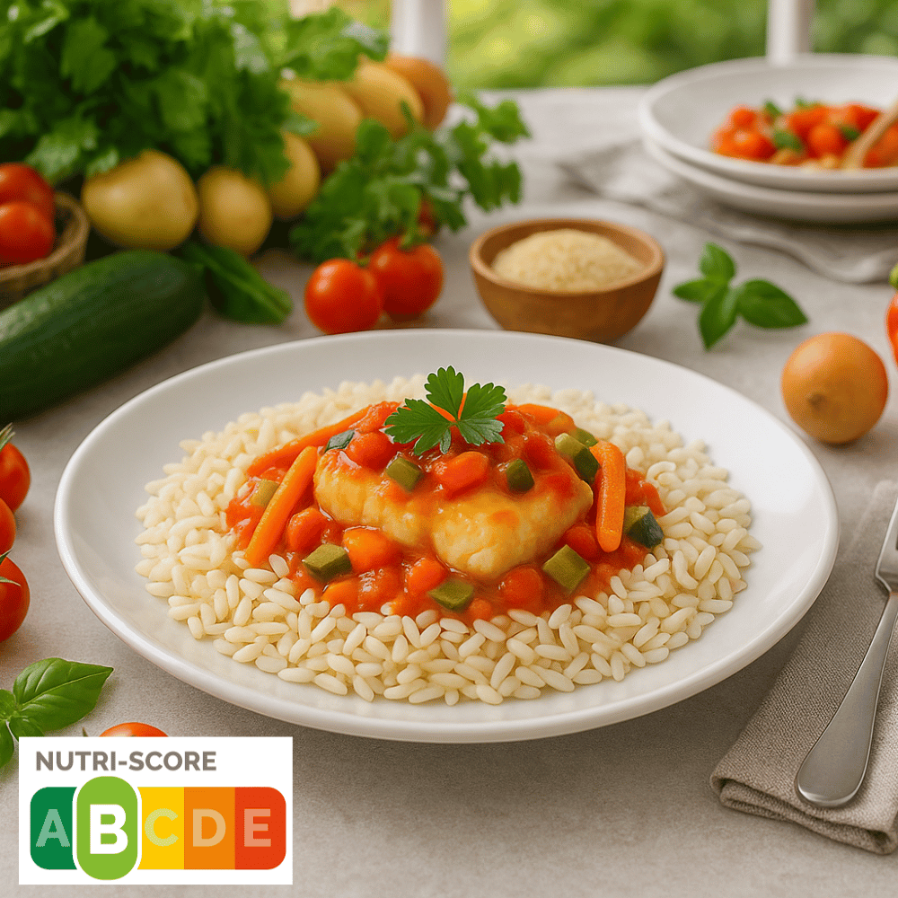 Plato preparado de Abadejo a la Mediterránea con arroz MD 280 g
