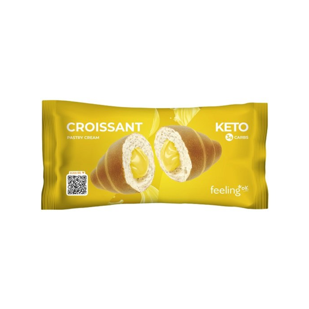 Croissant Keto relleno de crema pastelera FeelingOK a la unidad 50g