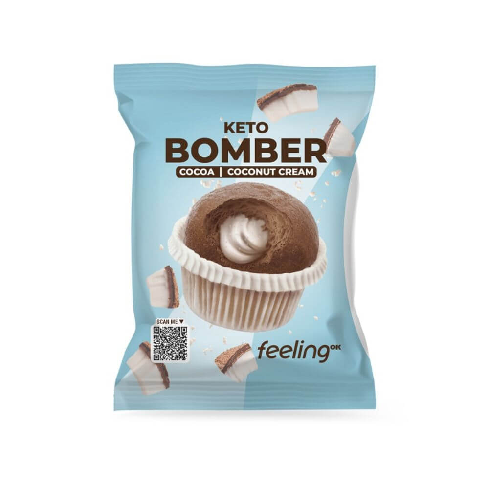 Muffin Proteico KETO cacao relleno de crema de coco FeelingOk 50g