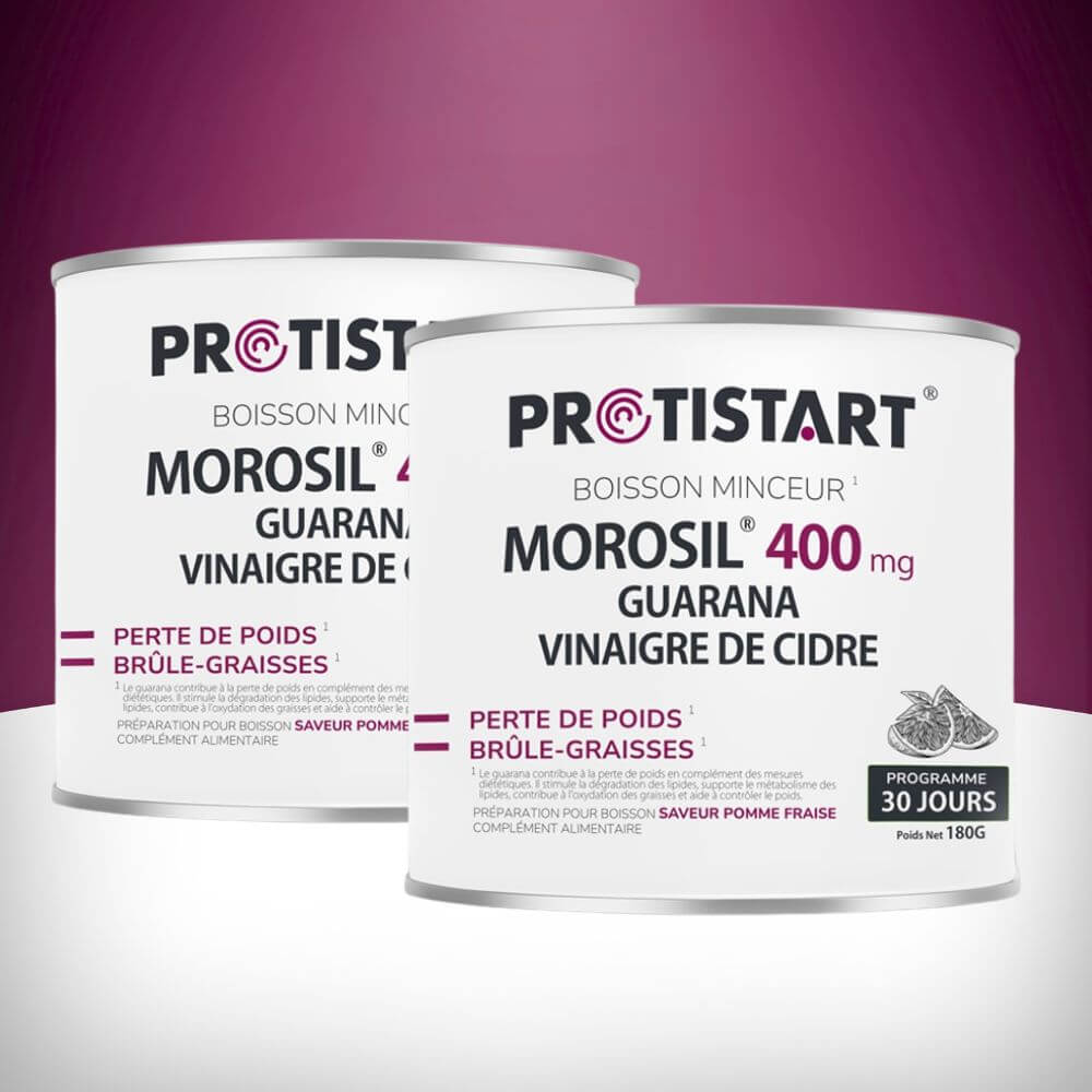 Morosil® 400 mg Bebida quemagrasas sabor manzana-fresa – 30 días PROTISTART - PACK DE 2