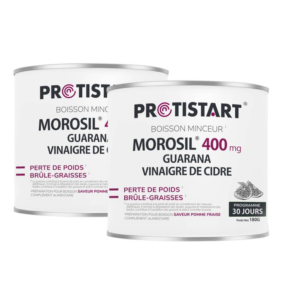 Morosil® 400 mg Bebida quemagrasas sabor manzana-fresa – 30 días PROTISTART - PACK DE 2
