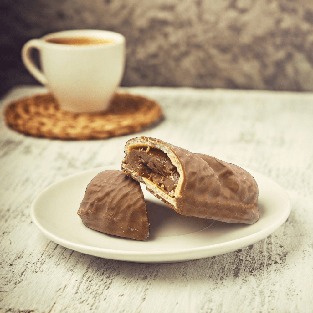 Barritas de chocolate con leche con corazón de crema de avellanas PROTISTART