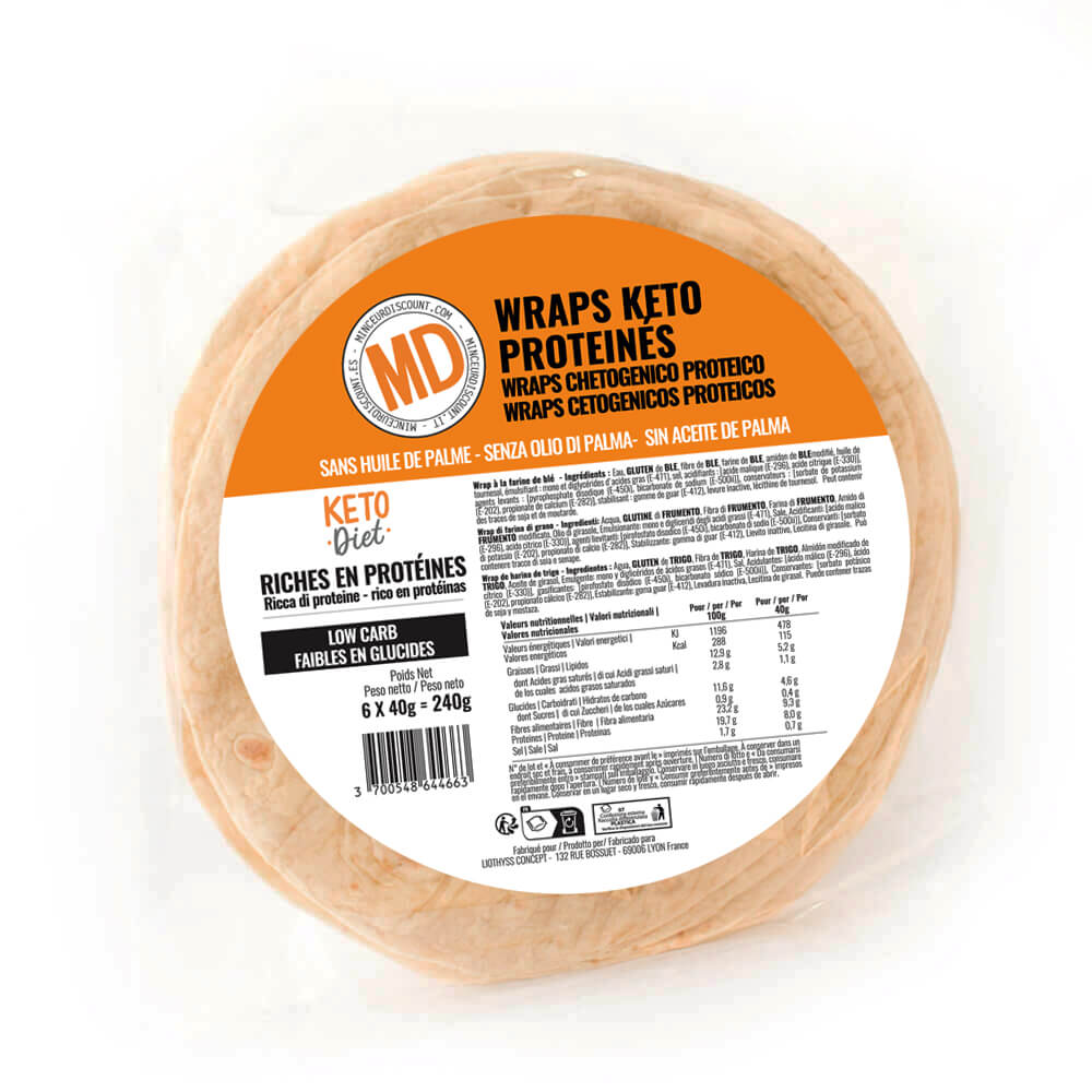 Keto Protein Wrap sin aceite de palma MD paquete de 6